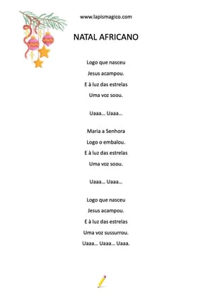Natal Africano (Convite à Música), ficha pdf nº1