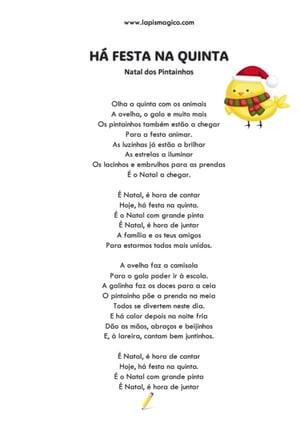Natal dos Pintainhos, ficha pdf nº1