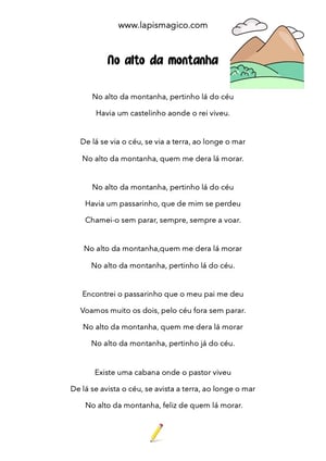 No Alto da Montanha, ficha pdf nº1