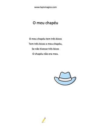 O meu chapéu, ficha pdf nº1