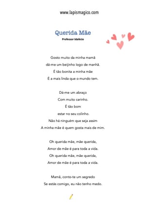 Querida Mãe, ficha pdf nº1