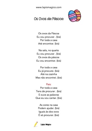 Os ovos da Páscoa, ficha pdf nº1