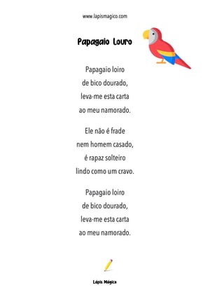 Papagaio louro, ficha pdf nº1