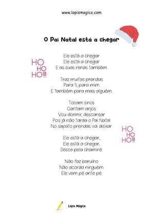 O Pai Natal está a chegar, ficha pdf nº1