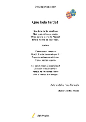 Que bela tarde, ficha pdf nº1