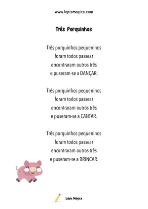 Três Porquinhos, ficha pdf nº1