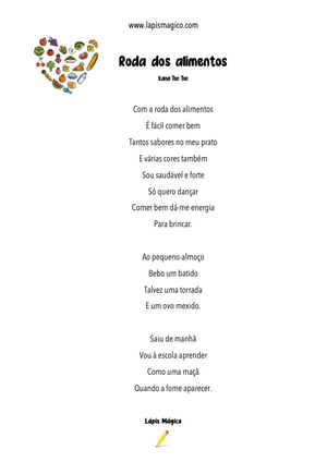 Roda dos Alimentos, ficha pdf nº1