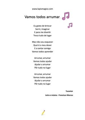 Vamos todos arrumar, ficha pdf nº1