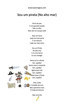 Sou Um Pirata (No Alto-Mar), ficha pdf nº1