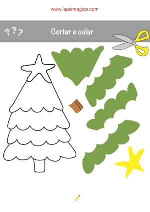 Atividades de cortar e colar de Natal, ficha PDF nº2