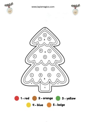 Pintar por números de Natal, ficha PDF nº3
