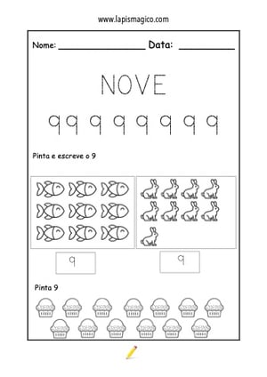 Número nove, ficha pdf nº1