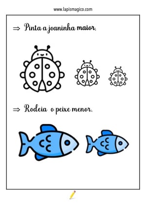 Opostos maior menor, ficha pdf nº1