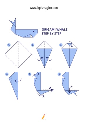 Origamis de baleia, ficha pdf nº1