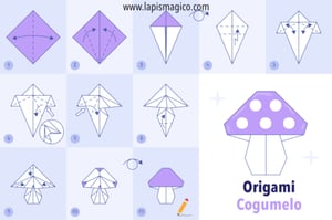 Origamis de cogumelo, ficha pdf nº2