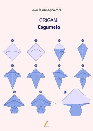 Origamis de cogumelo, ficha pdf nº1