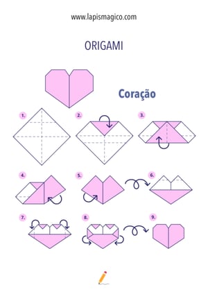 Origamis de coração, ficha pdf nº1