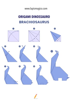 Origamis de dinossauro, ficha pdf nº1