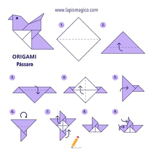 Origamis de pássaros, ficha pdf nº3