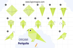 Origamis de pássaros, ficha pdf nº1