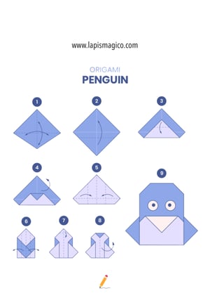 Origamis de pinguim, ficha pdf nº1