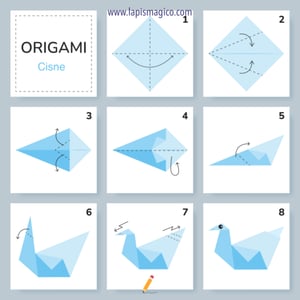 Origamis de cisne, ficha pdf nº1