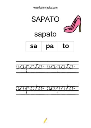 Sapato, ficha pdf nº1