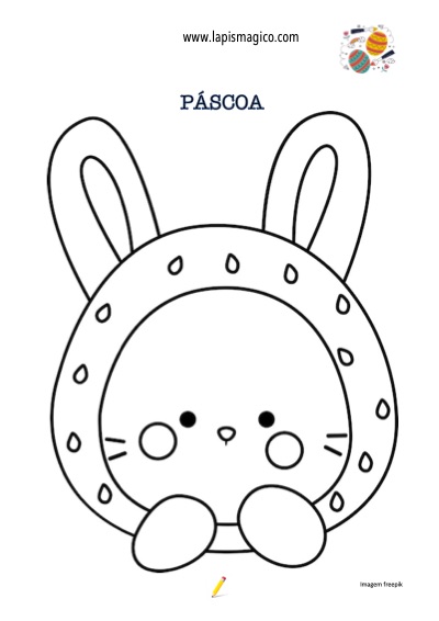 Desenhos de coelhos de Páscoa para colorir, ficha pdf nº1