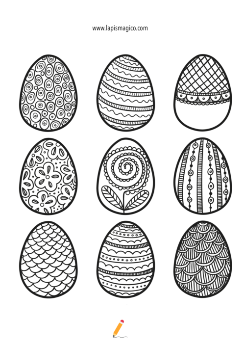 Desenhos de Ovos de Páscoa para colorir, ficha pdf nº3