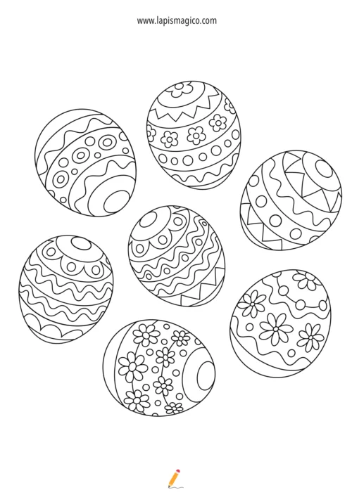 Desenhos de Ovos de Páscoa para colorir, ficha pdf nº17