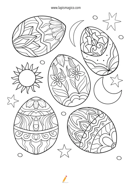 Desenhos de Ovos de Páscoa para colorir, ficha pdf nº18