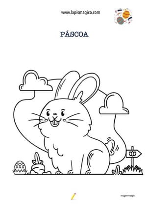 Desenhos de coelhos de Páscoa para colorir, ficha pdf nº2