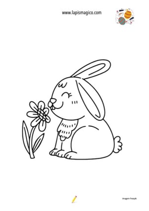 Desenhos de coelhos de Páscoa para colorir, ficha pdf nº7