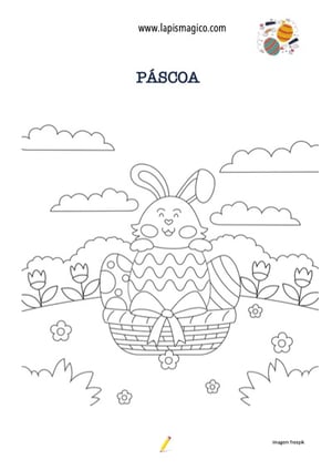 Desenhos de coelhos de Páscoa para colorir, ficha pdf nº9