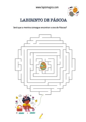 Labirintos de Páscoa com vários níveis de dificuldade, ficha pdf nº2