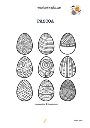 Desenhos de Ovos de Páscoa para colorir, ficha pdf nº1