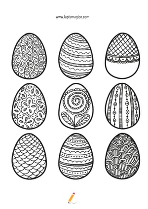 Desenhos de Ovos de Páscoa para colorir, ficha pdf nº8