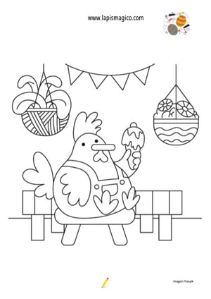 Pintainhos de Páscoa para colorir, ficha pdf nº1