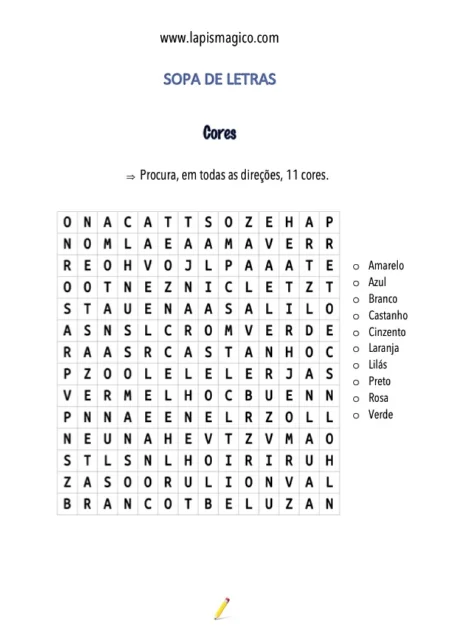 Cores, ficha pdf nº1