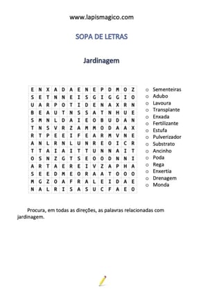 Jardinagem, ficha pdf nº1
