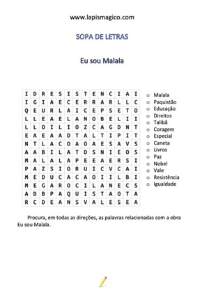 Eu sou Malala, ficha pdf nº1