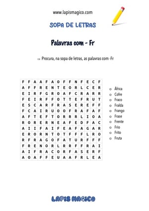 Palavras com FR, ficha pdf nº1