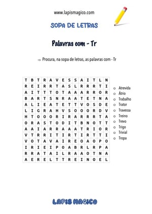 Palavras com TR, ficha pdf nº1