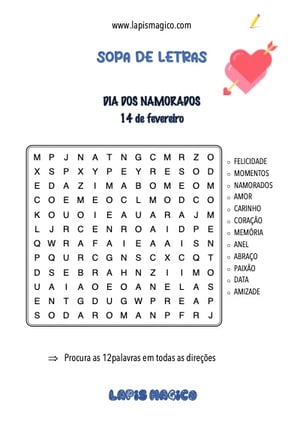 Dia dos Namorados, ficha pdf nº1