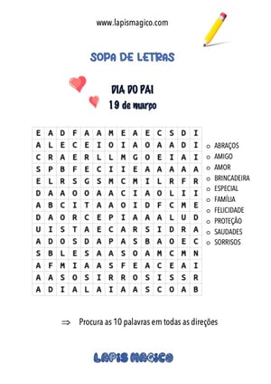 Dia do Pai, ficha pdf nº1