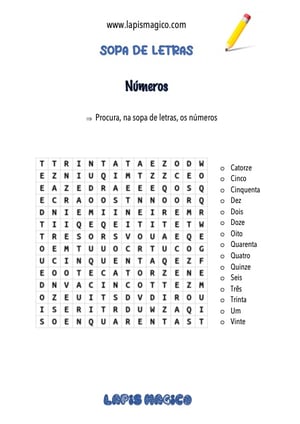 Palavras com números, ficha pdf nº1