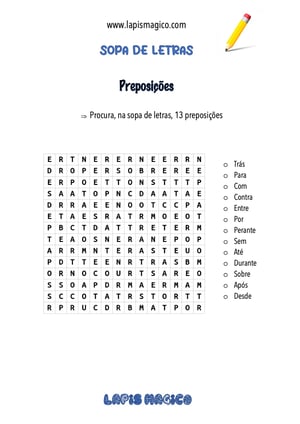 Preposições, ficha pdf nº1
