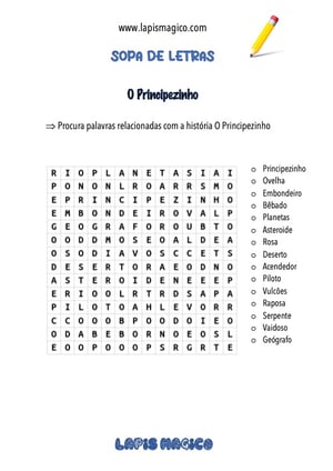 O Principezinho, ficha pdf nº1