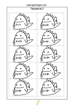 Tabuada do 2, ficha pdf nº5 Tabuada do 2, ficha pdf nº5