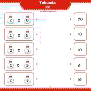 Tabuada do 2, ficha pdf nº7 Tabuada do 2, ficha pdf nº7